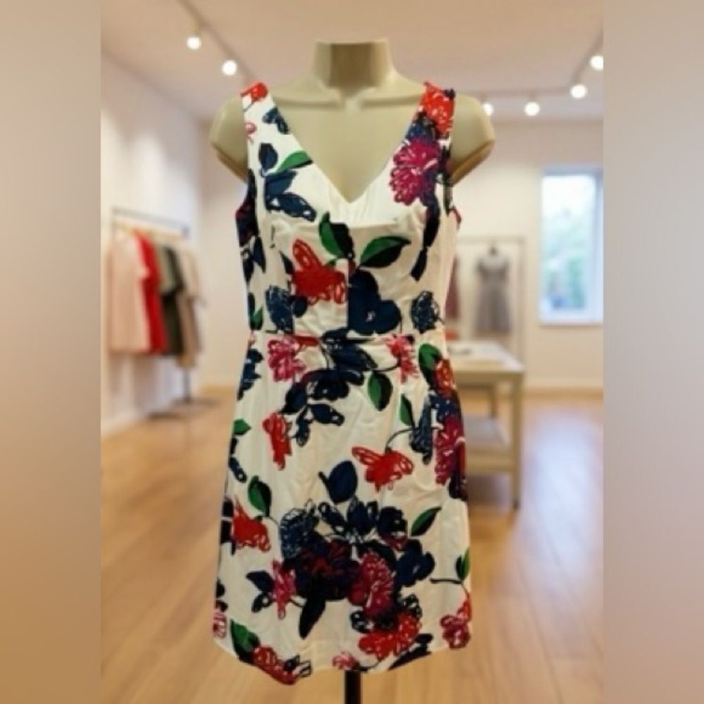 Milly Sleeveless V-neck and back Floral Dress